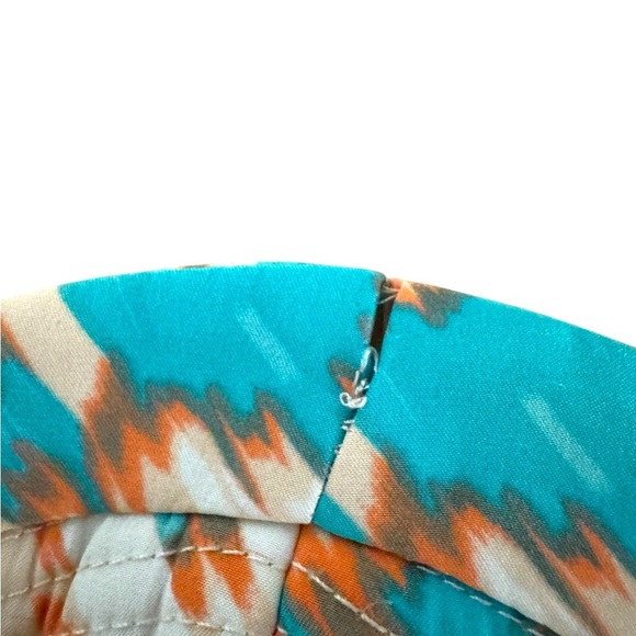 Parker Teal White and Orange Patterned Silk Dress Sz S GUC - Picture 8 of 8